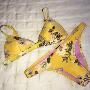 TRIANGL bikini yellow, floral print